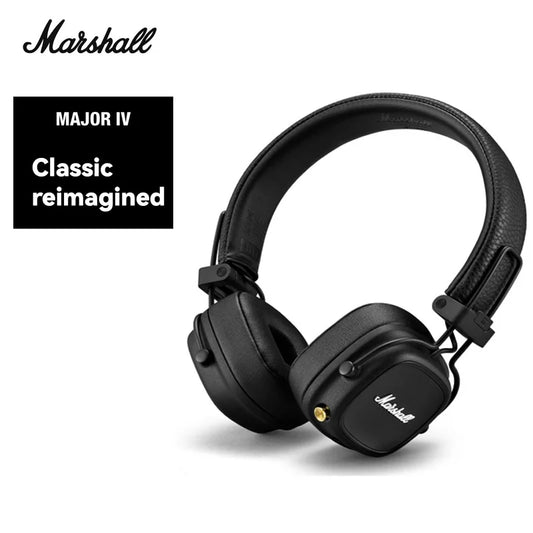 Marshall Major IV Wireless On Ear Bluetooth Headphones Foldable 80H Playtime Deep Bass WirelessCharging SportGaming with Mic