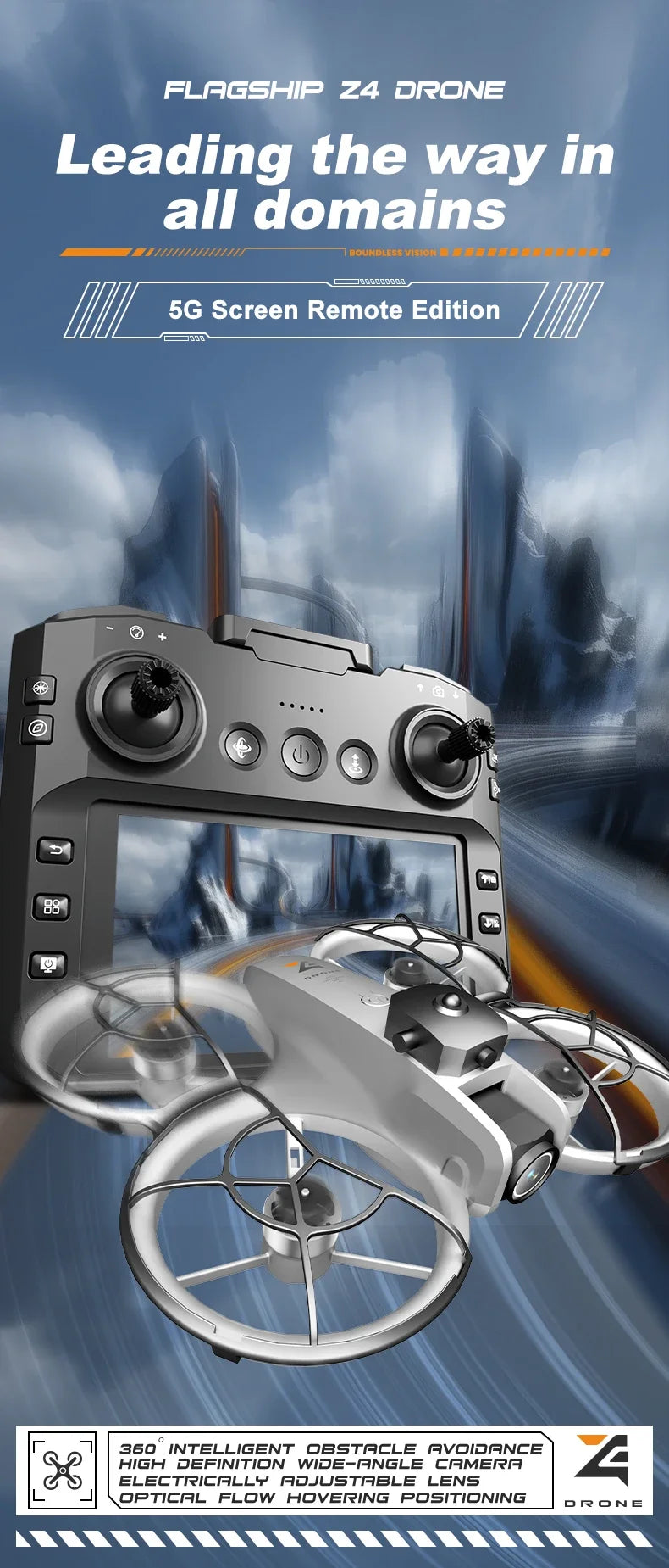 Original Z4 Drone 8K HD Camera 5G WiFi FPV Drone With Headless Mode Brushless Motor Long Battery Life For Aerial Photography