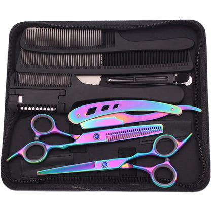 Hairdressing Scissors JP Stainless Black Hair Cutting Scissors Barber Shop Thinning Scissors Set Comb Razor Dropshipping C1001