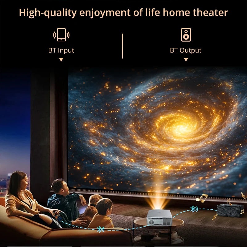 Voxflix M25 Home Cinema 1080P 4K 2800 ANSI Smart Home Projector Android TV 9.0 Game Mode Support voice search Movies Beamer