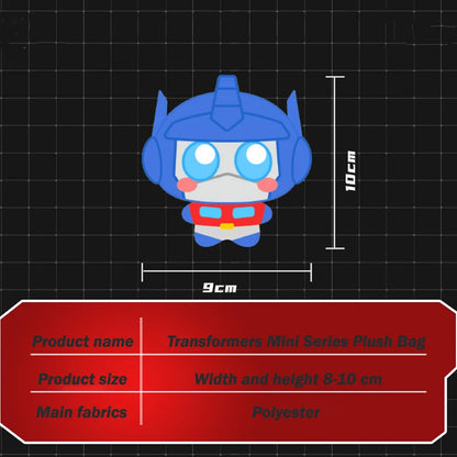 Cute Transforming Robot Plush Keychains - Optimus Shockwave Starscream Mini Stuffed Toys Trendy Bee Keyrings Fan Surprise Gifts