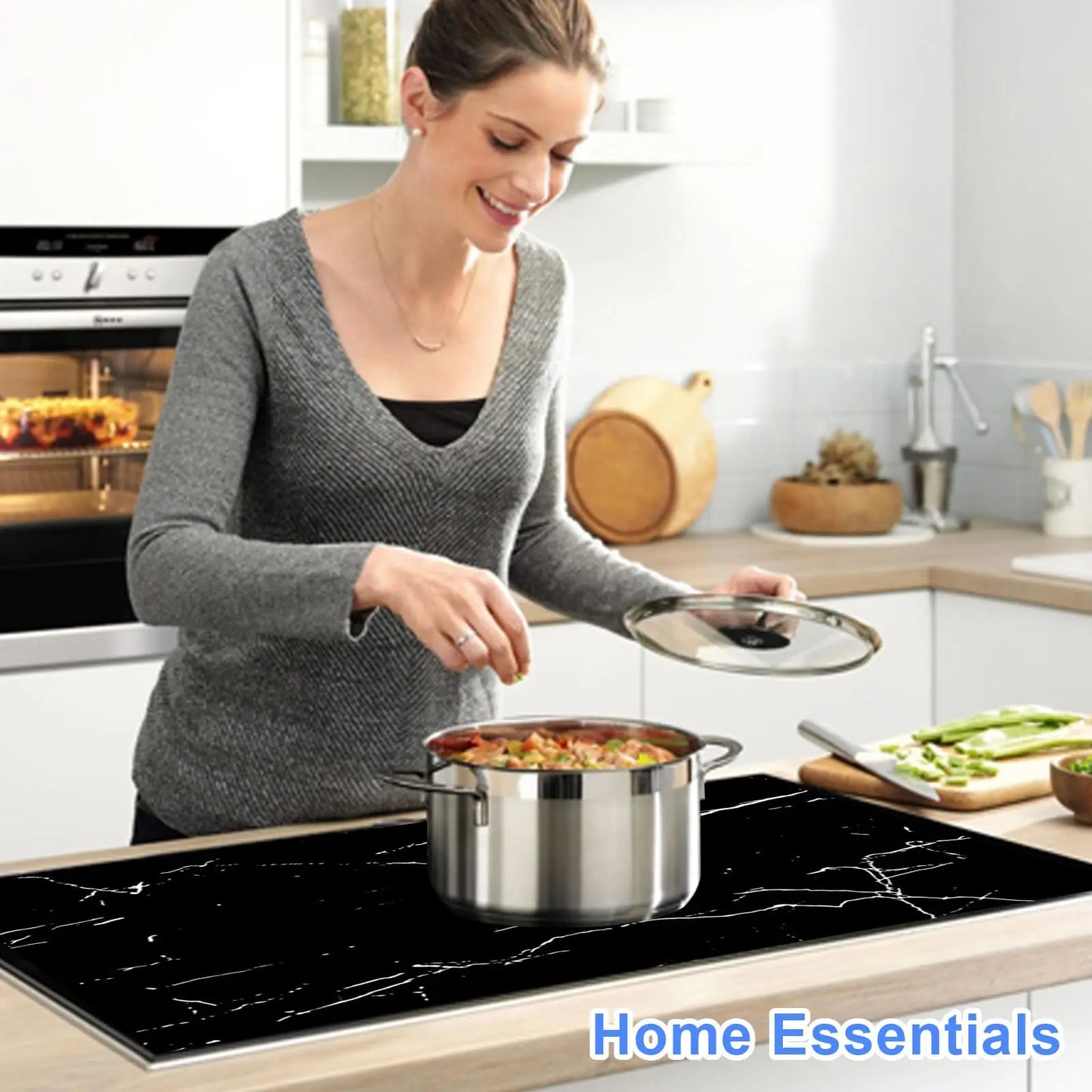 Large Induction Hob Covers Protector Mat Magnetic Silicone Scratch  Stove Cover Heat Resistant Electric Cooker Kitchen Washable