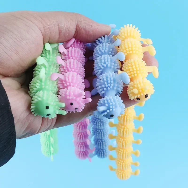 1pc Caterpillars Sensory Toy Stress Relief Stretchy String Worm Pops Fidget Therapy Anti Anxiety Fidget for Teenagers Adults