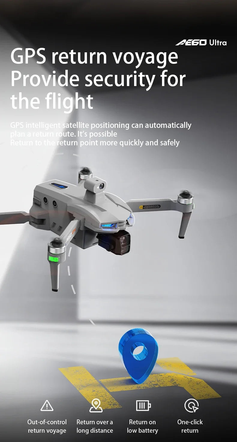 AE60 Can Airdrop Drone With 7.2 inch Screen 3-axis Gimbal Professional 4K HD Camera Laser Obstacle Avoidance Brushless Dron Toy