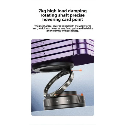 Vacuum Magnetic Phone Bracket 360 Adjustment Double Side Suction Cup Strong Magnet Suction Foldable Navigation Car Holder