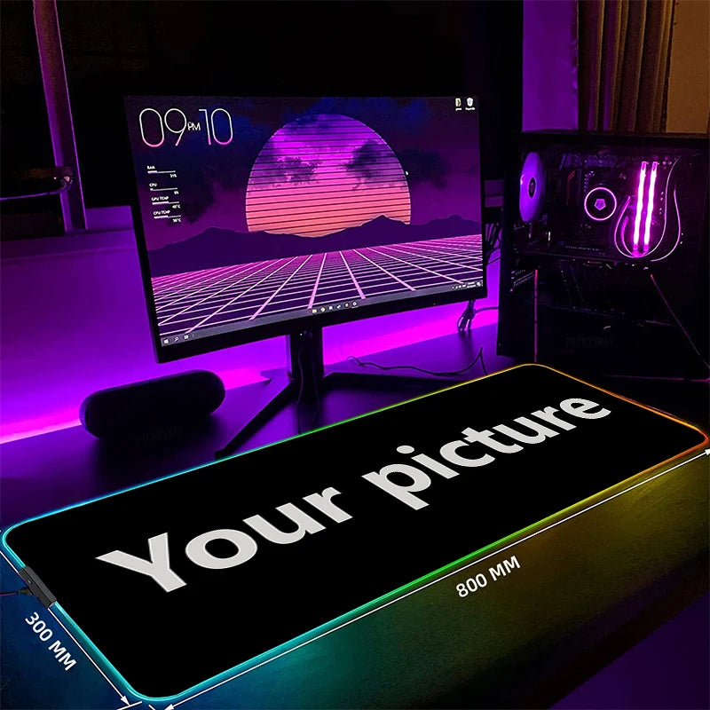 Geometry Large RGB Gamer Mousepad 40x90cm Mouse Mat Gaming Mousepads LED Keyboard Mats Luminous Desk Pads Mouse Pad For PC