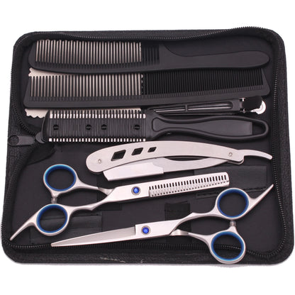 Hairdressing Scissors JP Stainless Black Hair Cutting Scissors Barber Shop Thinning Scissors Set Comb Razor Dropshipping C1001