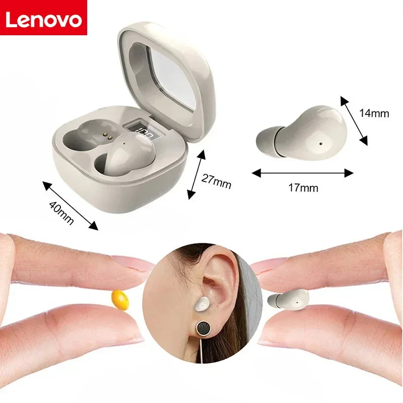 Lenovo Invisible Earbuds High-Quality Noise Cancelling Wireless Bluetooth Earbuds Mini Ultra-Small Sleep Earbuds