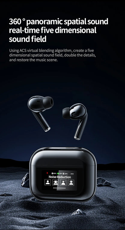 Wireless Headphone Earphones Touch Screen Visible music Headset Sport Earbuds With Microphone for All Mobile Phones