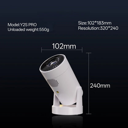 Y2S battery version - supports high-definition 1080P, mini portable entertainment home LED projector