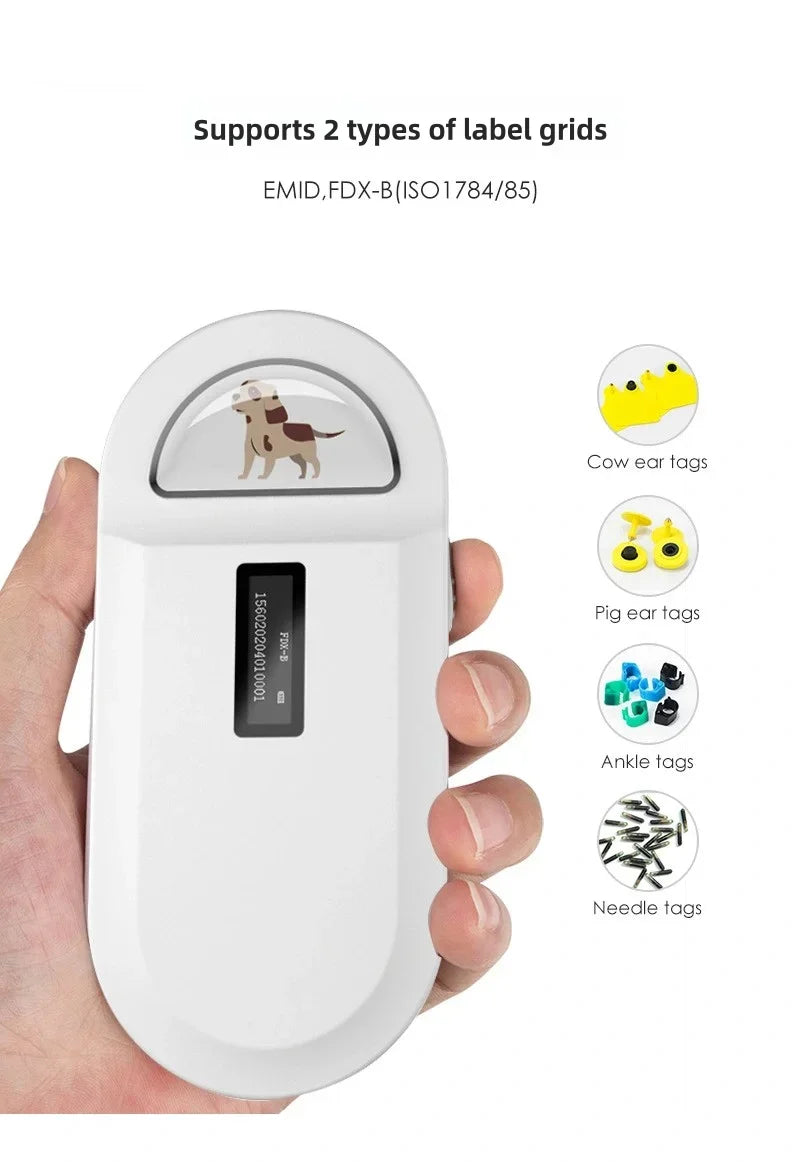 Rechargeable 134.2KHz Animal Microchip RFID Reader PT160 Handheld Digital ID Pet Chip Scanner For Pet Dog Cat Management