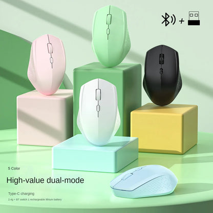 Dual-Mode Bluetooth 5.2 Mouse 2.4G Wireless Mouse Office Silent Mouse Rechargeable Gaming Mouse 1600DPI Mice For Laptop Computer