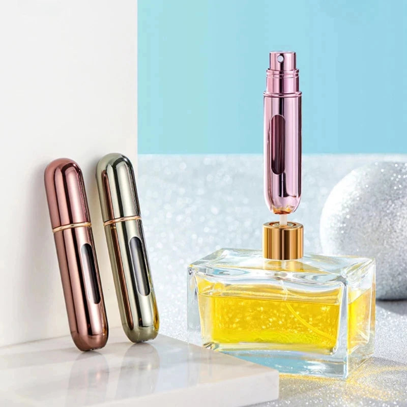 5ml Mini Portable Bottom-Filling Pump Perfume Refillable Spray Bottle Empty Cosmetic Containers Atomizer Bottle Travel Refill