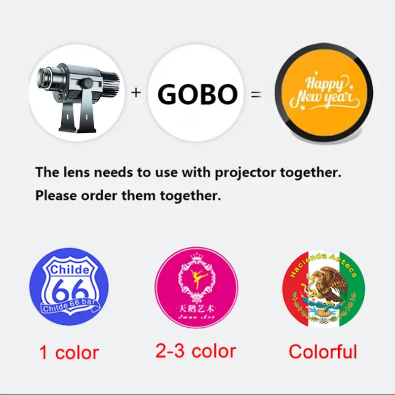 Custom LED Logo GOBO Projector Light  Indoor Outdoor Floor Projector Rotating Logo for Hotel Company Bar Store Business