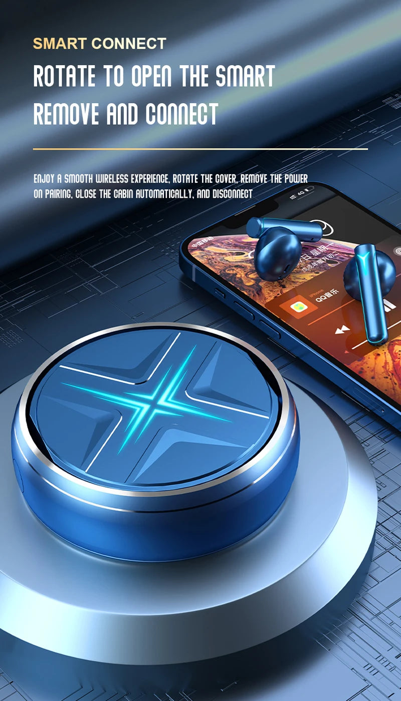 Soleeanre Wireless Headphones Earphone Sports Headset Aluminum Starring Ring Metal Alloy Gaming Earbuds Starburst Light Effect