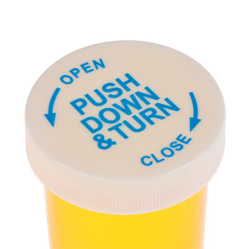 5Pcs Plastic Medicine Pill Bottles With Child Resistant Caps Medicine Containers Travel Pill Vials - 6/8/13/16/20/30/40/60 Dram