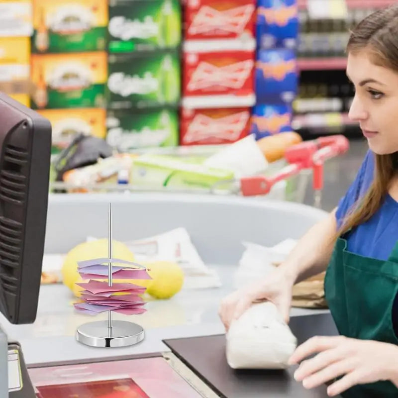 Desk Receipt Holder Ticket Stabber For Restaurant Chrome Check Spindle Holder Bill Fork For Restaurant Office Kitchen