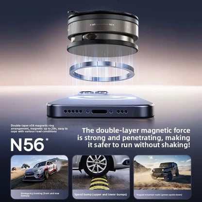 Vacuum Magnetic Phone Bracket 360 Adjustment Double Side Suction Cup Strong Magnet Suction Foldable Navigation Car Holder