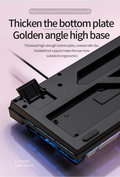 104 Keys Gaming Keyboard Wired Keyboard Color Matching Backlit Mechanical Feel Computer E-sports Peripherals for Desktop Laptop