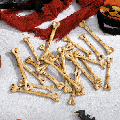 20 Pcs Simulated Small Bone Artificial Decor Halloween Charm Plastic Bone Props Diy Fake Bones Party Decoration Pet Products Dog