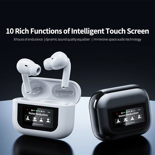 Wireless Headphone Earphones Touch Screen Visible music Headset Sport Earbuds With Microphone for All Mobile Phones