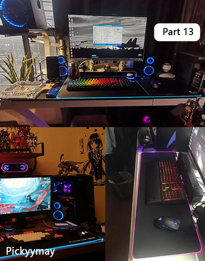 Space Large RGB Mouse Pad Gaming Mousepad LED Mouse Mat Gamer Mousemats Table Pads PC Desk Mat RGB Keyboard Mat XXL 90x40cm