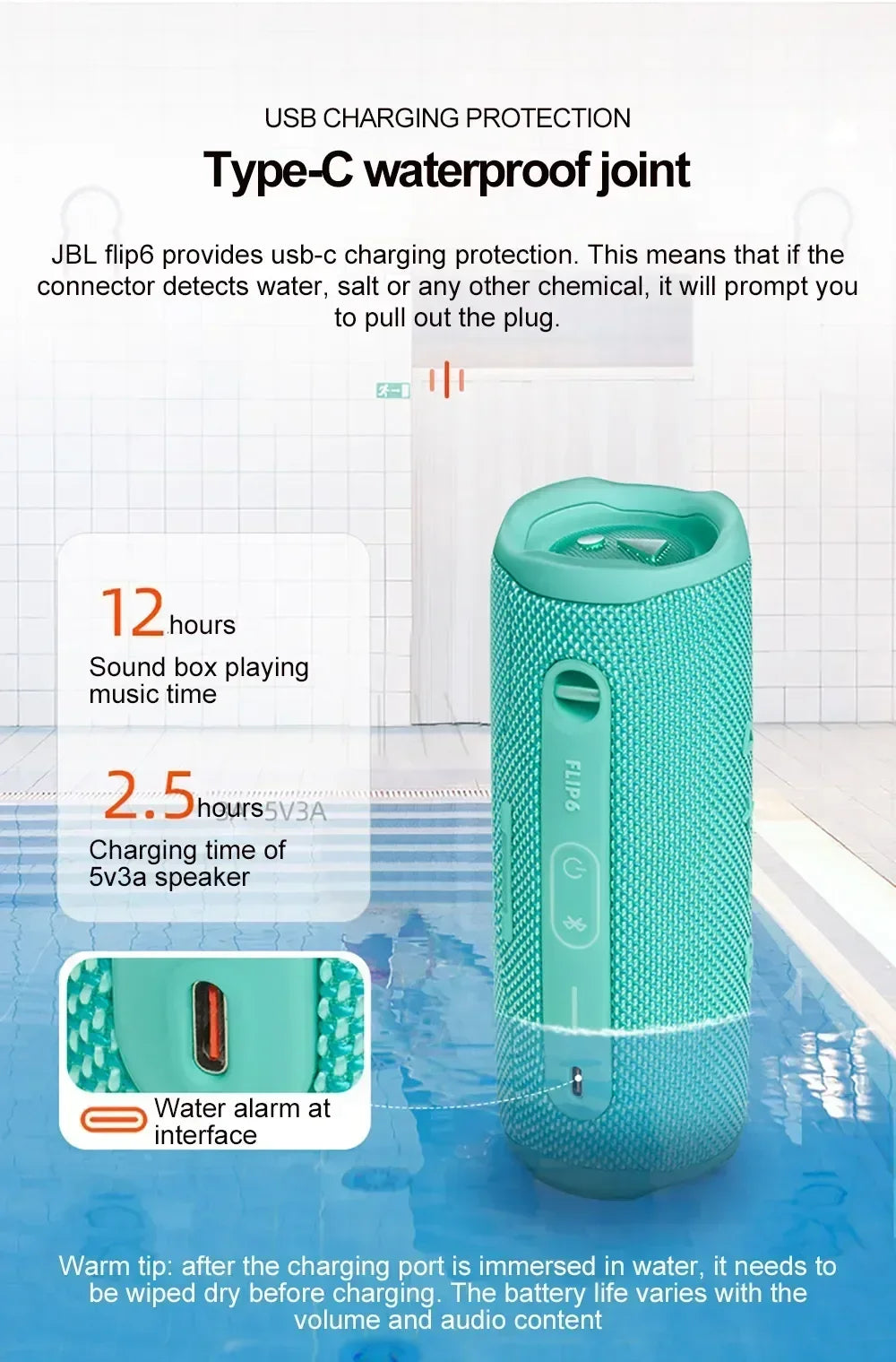 Original JBL Flip 6 Wireless Bluetooth Speaker Portable IPX7 Waterproof Outdoor Stereo Bass Music Track with Independent Tweeter