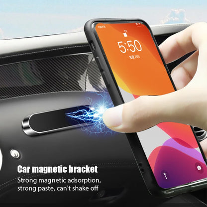 Magnetic Car Phone Holder Dashboard Mini Strip Shape Stand For iPhone Samsung Huawei Metal Magnet GPS Car Mount Car Phone Holder