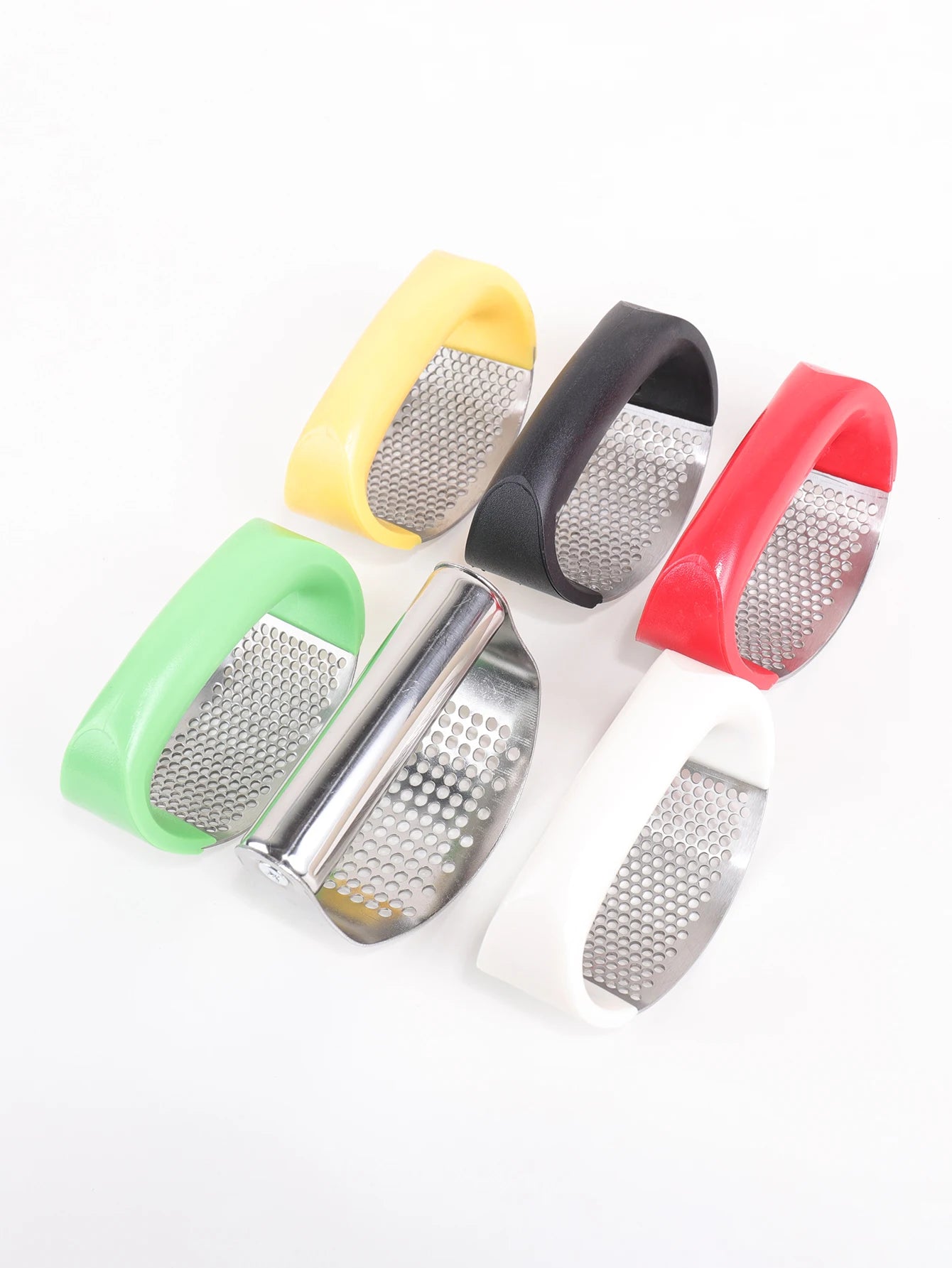 Stainless Steel Garlic Press - Manual Garlic Ginger Crusher Mincer with Ergonomic Handle, Kitchen Gadget Tool for Home Cooking