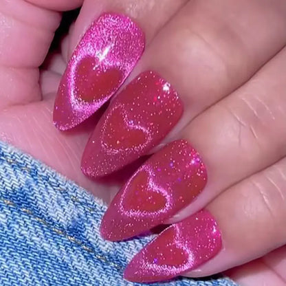 1/2/3/4pcs Y-Shaped Heart Cat Eye Gel Magnet Set Love Heart Magnet Magnetic Nail Stick For Gel Nail Polish DIY Manicure Tool 69S