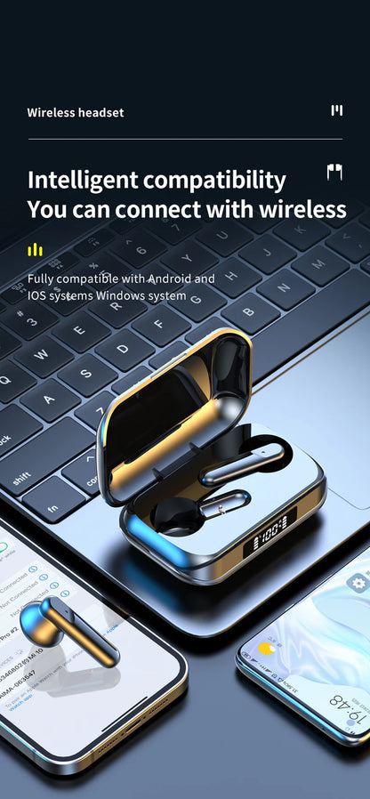 Soleeanre Earphone Wireless Headphones Stereo With Microphone Sport Earbuds Gaming Headset Supports all smartphone