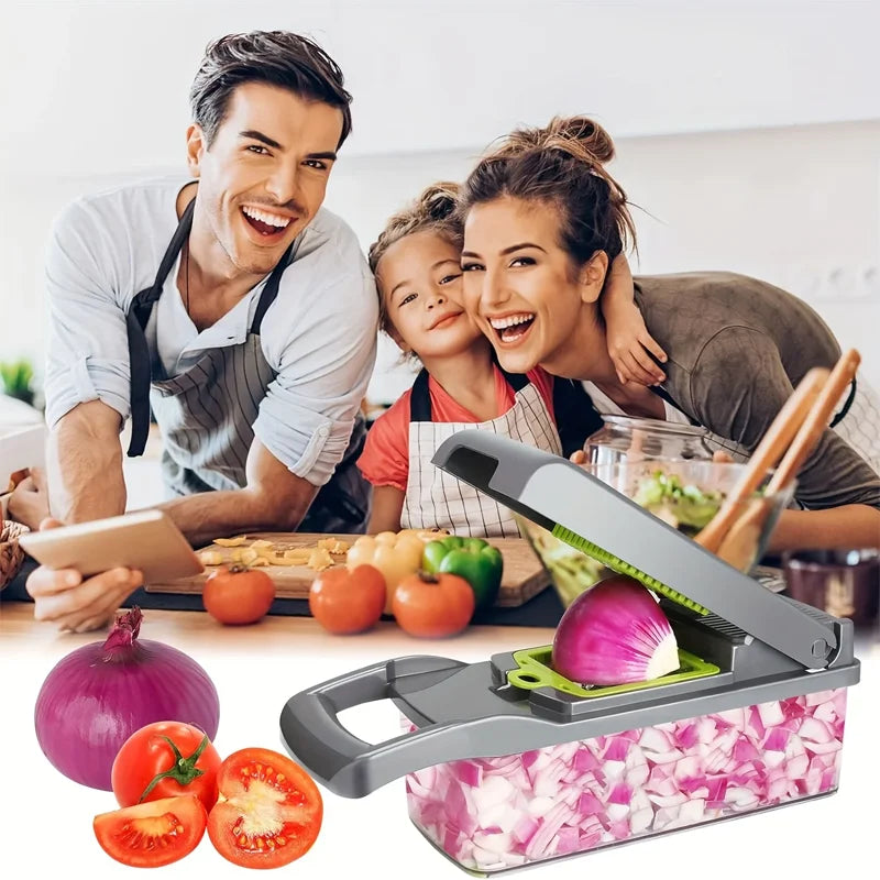 Household Multi-function Chopper Slicing Shredding And Dicing Fast Chopper 14/16-Piece Set Chopper Is Suitable For The Kitchen