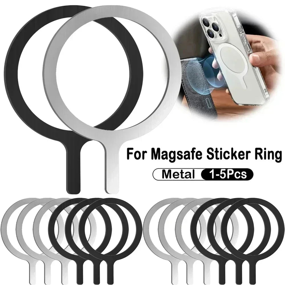10/5/1PCS Thin Magnetic Metal Plate Ring For Magsafe Wireless Charger Iron Sheet Sticker Magnet Car Phone Holder Universal