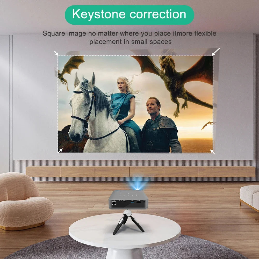 VIVICINE P15 Pro Native 1080P DLP Projector Android 9.0 4K Auto Focus 600ANSI 3D Portable Mini