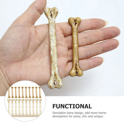 20 Pcs Simulated Small Bone Artificial Decor Halloween Charm Plastic Bone Props Diy Fake Bones Party Decoration Pet Products Dog