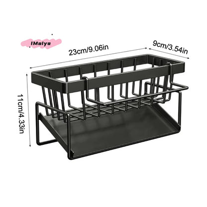 M-1Pc Sponge Drainer Rack Stainless Steel Kitchen Organizer Bathroom Sink Rack Soap Holder Drainage Storage Caddy