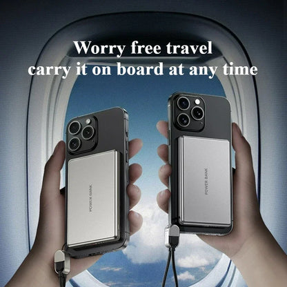 10000mAh Thin Magnetic Wireless Power Bank PD20W Fast Charging Portable External Battery for Magsafe for IPhone Samsung Xiaomi