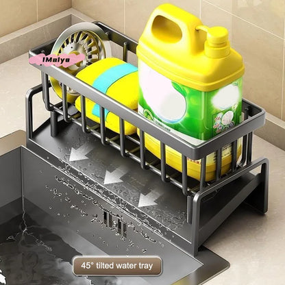 M-1Pc Sponge Drainer Rack Stainless Steel Kitchen Organizer Bathroom Sink Rack Soap Holder Drainage Storage Caddy