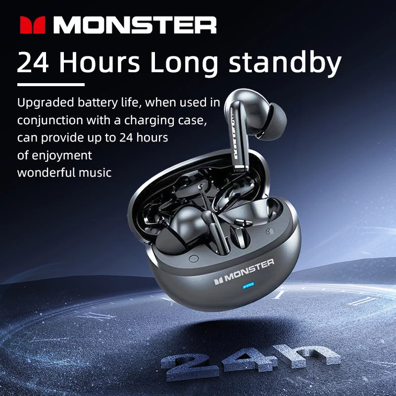 Monster MQT39 Gaming Earphone Ture Wireless Bluetooth 6.0 Headphones Low Latency Noise Reduction Earbuds Headset With Mic New