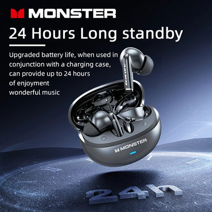 Monster MQT39 Gaming Earphone Ture Wireless Bluetooth 6.0 Headphones Low Latency Noise Reduction Earbuds Headset With Mic New