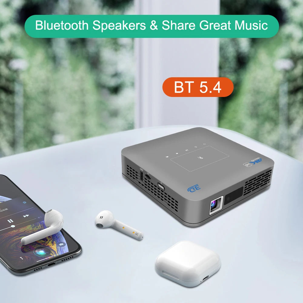 VIVICINE P15 Pro Native 1080P DLP Projector Android 9.0 4K Auto Focus 600ANSI 3D Portable Mini