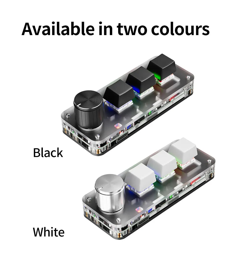 2.4G 3-key Customize Bluetooth Keyboard Macro Knob Copy Paste Shortcut Key E-sports Game Mini Mechanical Hot Plug Mini Keyboard