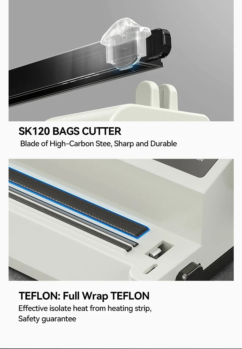 Vacuum Packaging Machine MAGIC SEAL MS175 for Food Plastic Bags Sealer Sealing Machine Mylar Bags Kitchen Packer Automatic Manua