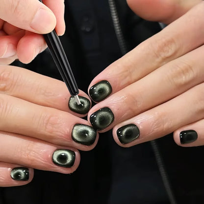 New Black Hole Cat Eye&Hollow Cat Eye Magnet Set Olive-Shape Magnet Stick For 5D Hollow Circle Design Nail Polish Manicure Tool