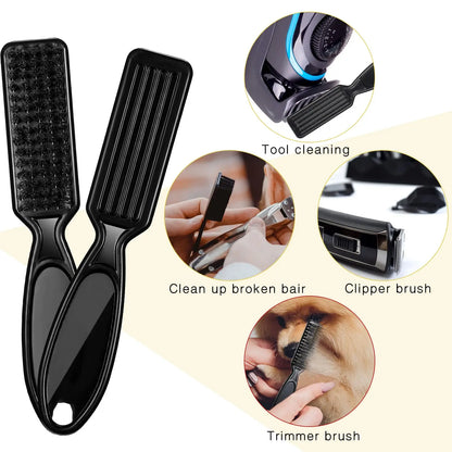 Vintage Oil Head Comb Brush Men Hair Care Beard Shape Dual Use Comb Brush Hair Cutting Cleaning Brush Broken Hair Comb