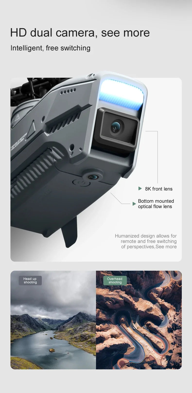 4D-L1 Spy Drone 8k Profesional Dual Camera Optical Flow Belt 4-Way Single Blade Aileron Photography Obstacle Avoidance Dron Toy