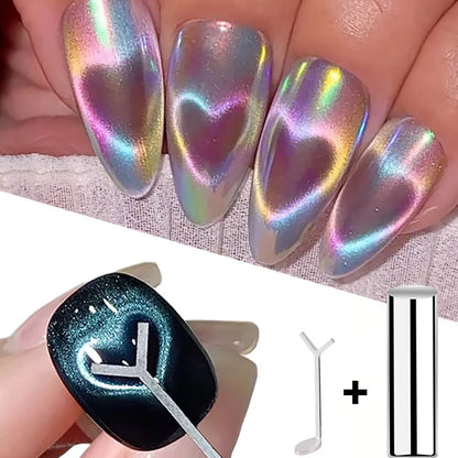 1/2/3/4pcs Y-Shaped Heart Cat Eye Gel Magnet Set Love Heart Magnet Magnetic Nail Stick For Gel Nail Polish DIY Manicure Tool 69S
