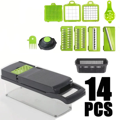 Household Multi-function Chopper Slicing Shredding And Dicing Fast Chopper 14/16-Piece Set Chopper Is Suitable For The Kitchen