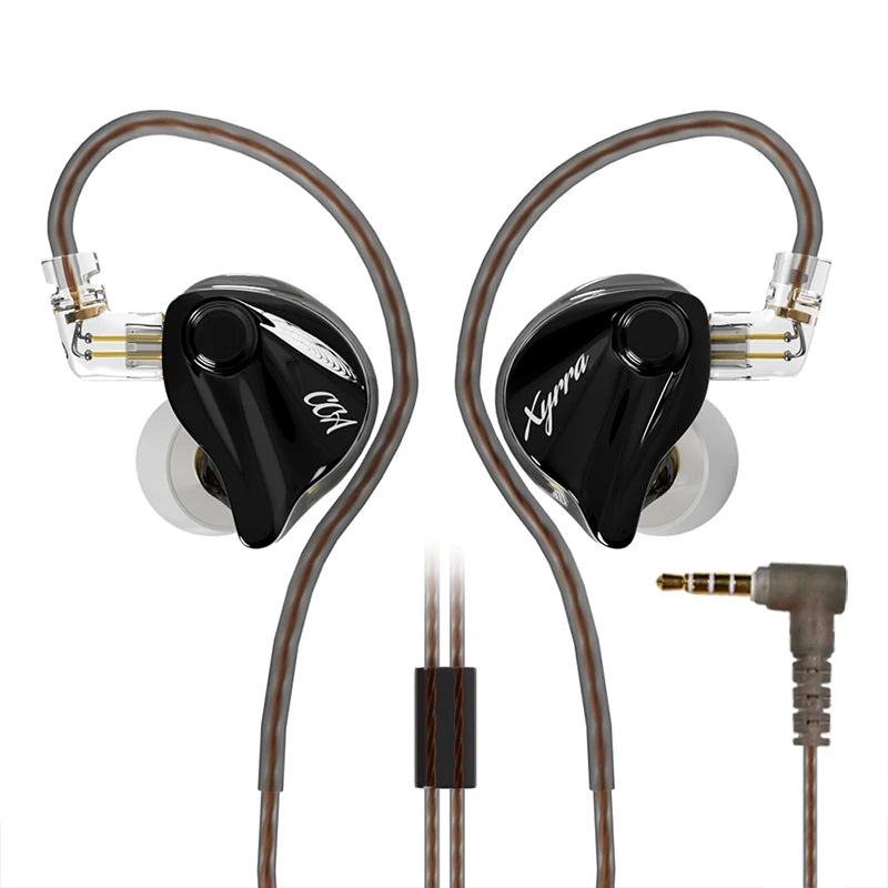 CCA Xyrra Wired Earphones 1DD+1BA Hybrid Driver HiFi Stereo Bass Sound Gaming Headset 2Pin Detachable Cable In Ear Headphones
