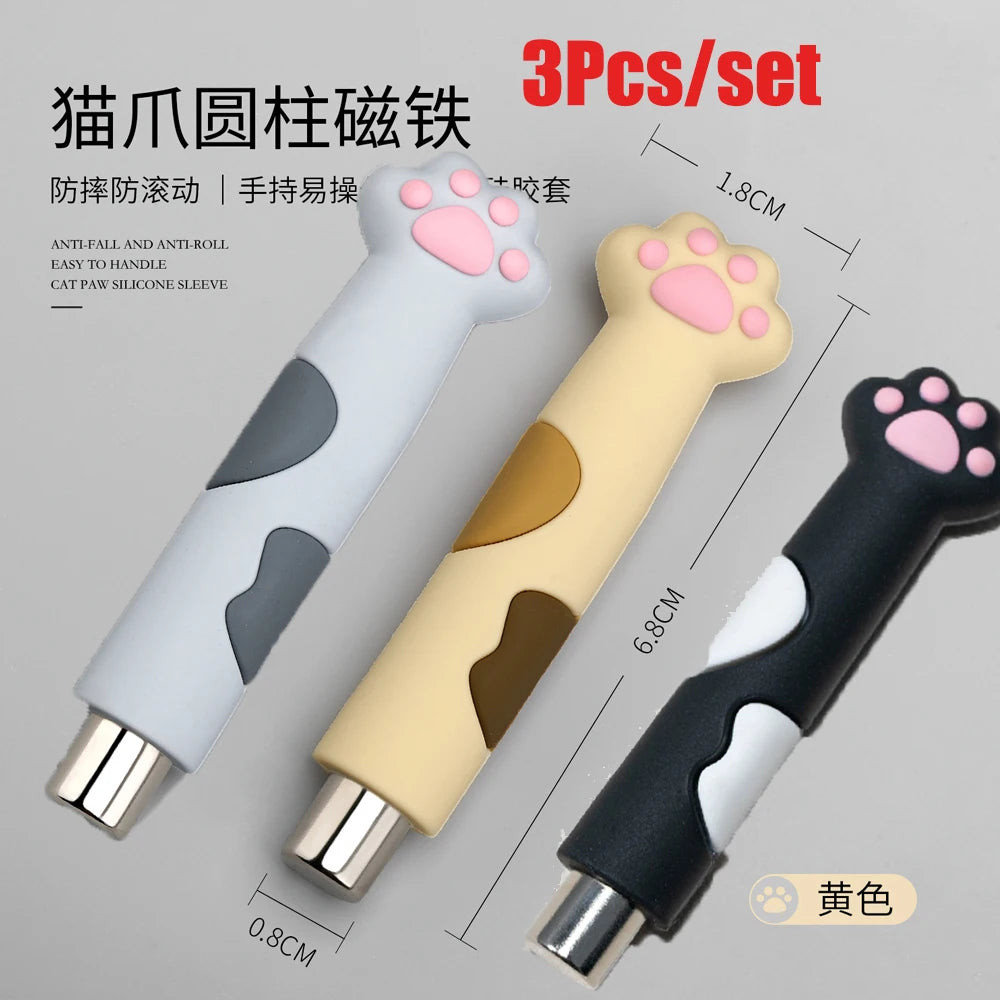 1/2/3Pcs Soft-Silicone Cat claw Cat's eye magnet Stick Black/White/Yellow Kawaii Strong Magnet Stick DIY 3D Cat Eye Gel Tool &*&